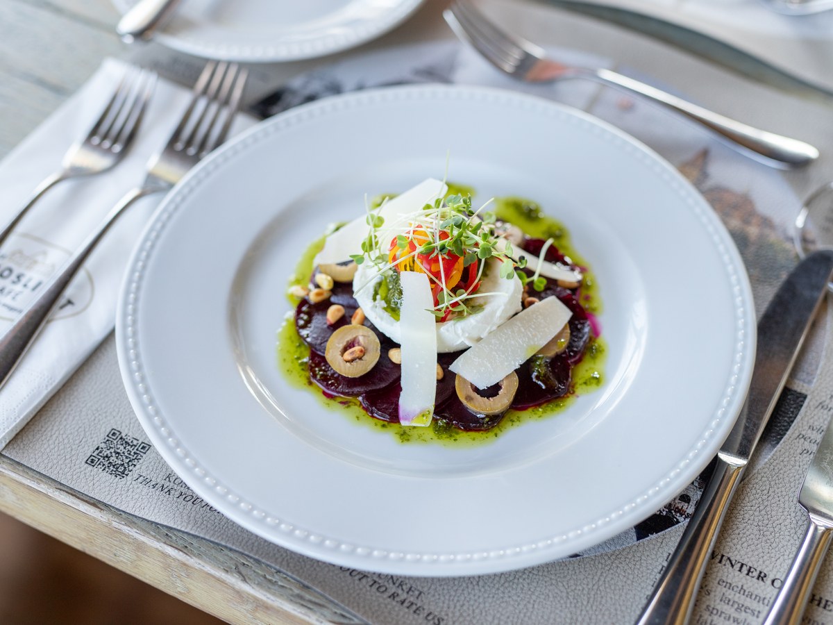 Cékla carpaccio bivalymozzarellával